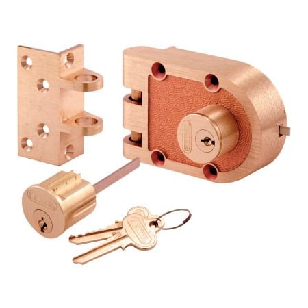 Prime-Line Primeline Products Bronze Deadlock, 688A, Double Cylinder, Angle Strk, Brs Box SE 19316